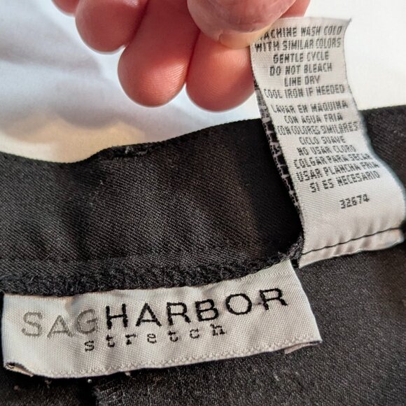 Sag Harbor Size 12 Black Stretch Dress Pants - Picture 4 of 9